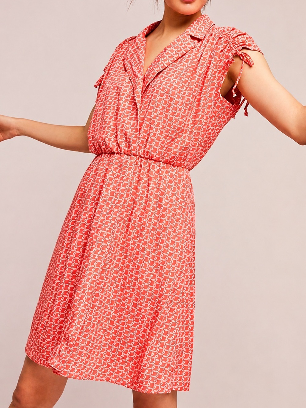 Maeve Carlotta retro ruched shirt dress, XS